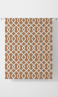 Trellis Print Home Décor Fabric By the Metre (Rust Orange/ White)