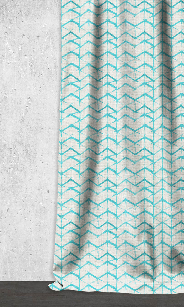 Bow-Arrow Print Home Décor Fabric By the Metre (White/ Blue)