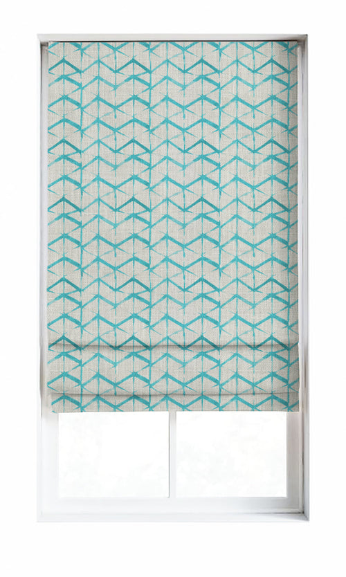 Bow-Arrow Print Drapes for Living, Bedroom, Kitchen, Bathroom (White/ Blue)