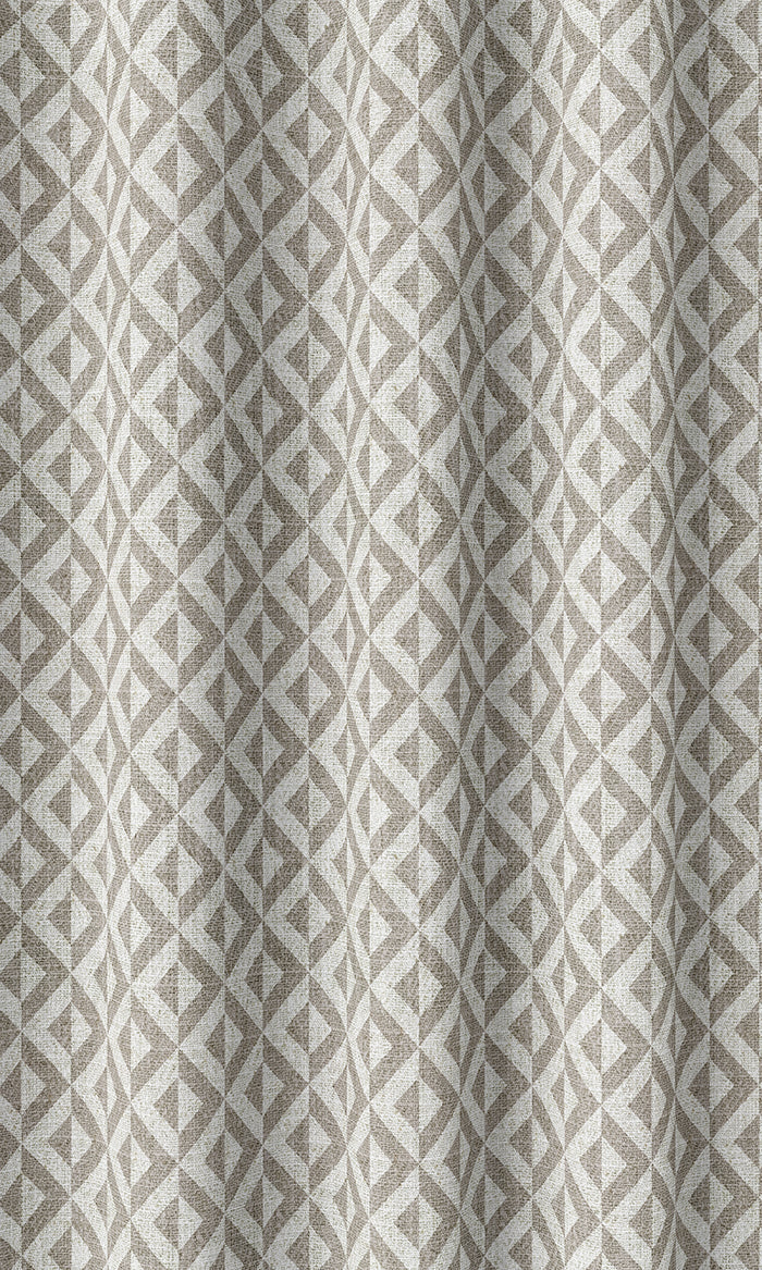 Geometric Print Curtains (Grey/ White)