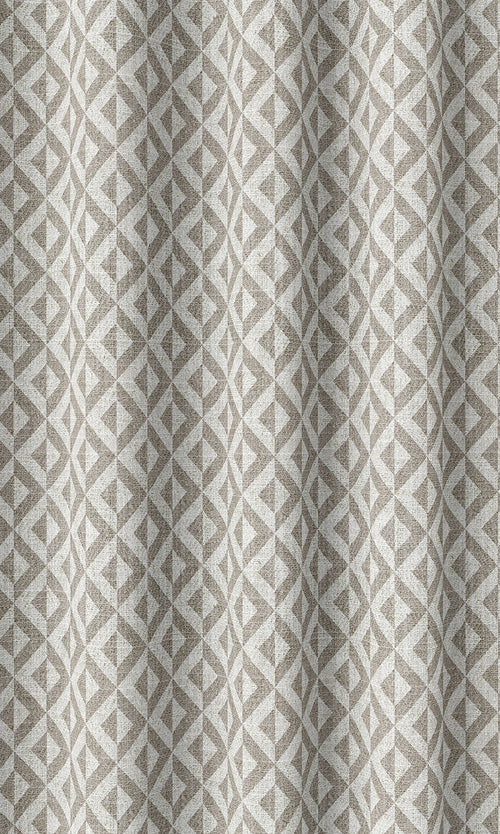Geometric Print Curtains (Grey/ White)