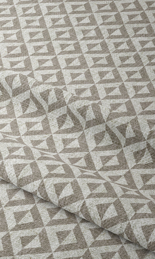 Geometric Print Curtains for Living, Bedroom, Kitchen, Bathroom (Grey/ White)