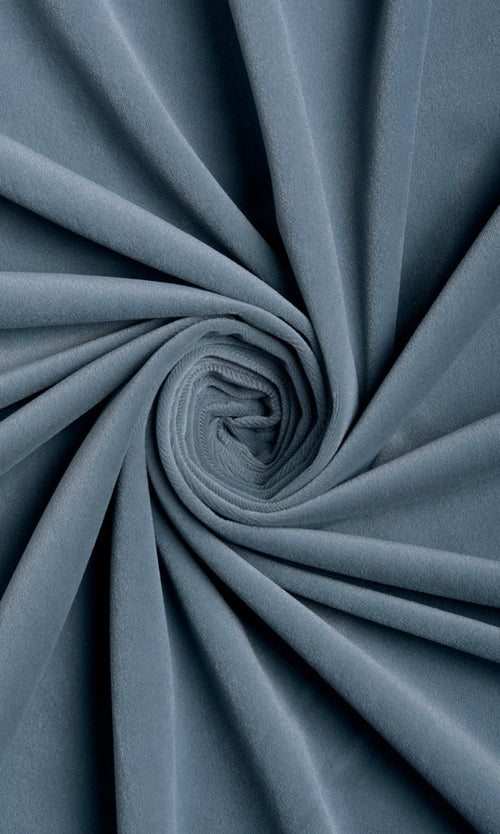 Velvet Curtains (Grey/ Blue)