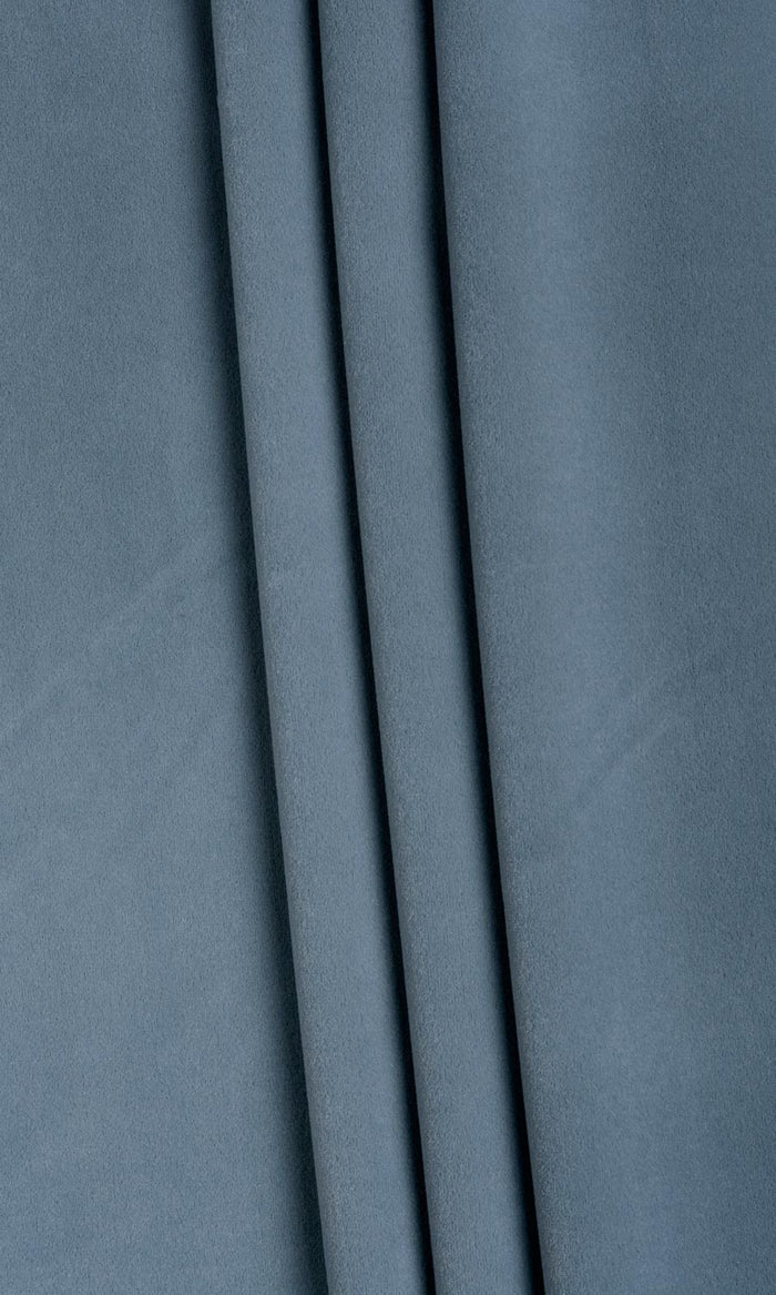 Velvet Curtains (Grey/ Blue) Extra Long Short Wide