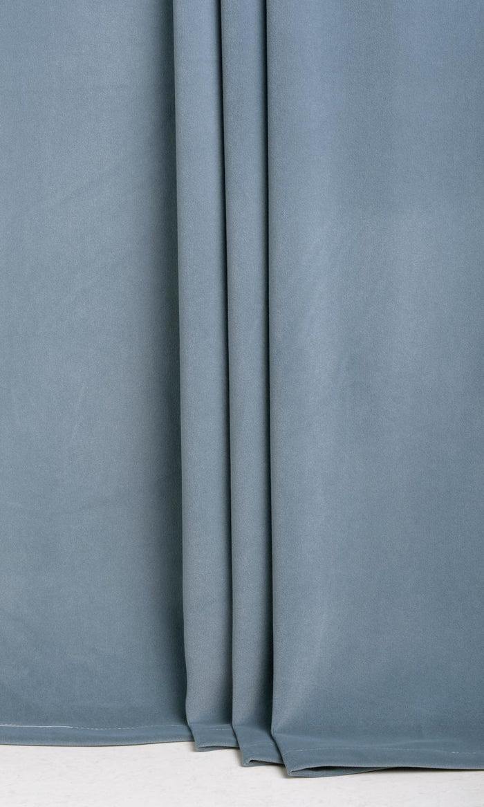 Velvet Curtains / Drapes / Window Drapery Panels (Grey/ Blue)