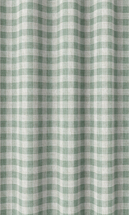 Checkered Home Décor Fabric By the Metre (Duck Egg Blue/ White)
