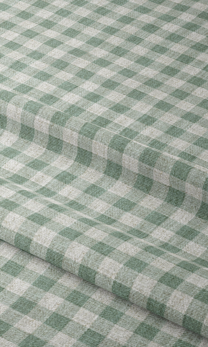 Checkered Curtains for Living, Bedroom, Kitchen, Bathroom (Duck Egg Blue/ White)