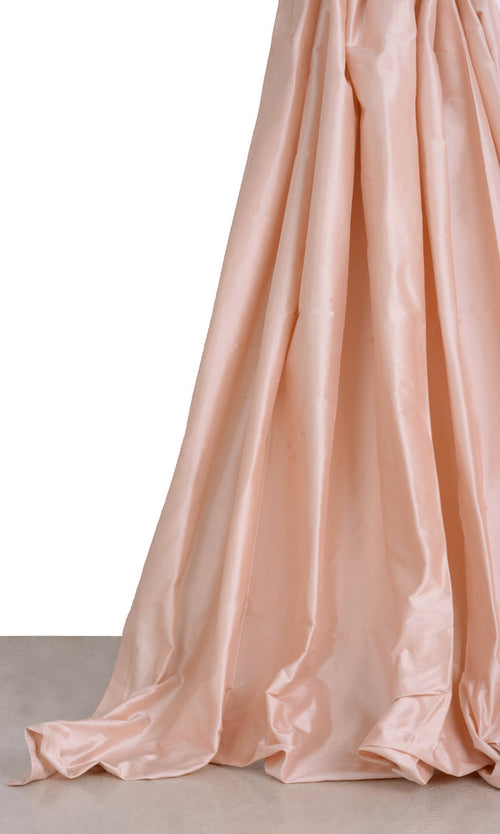 Shantung Silk Window Treatments Fabric By the Metre (Blush Pink/ Peach)