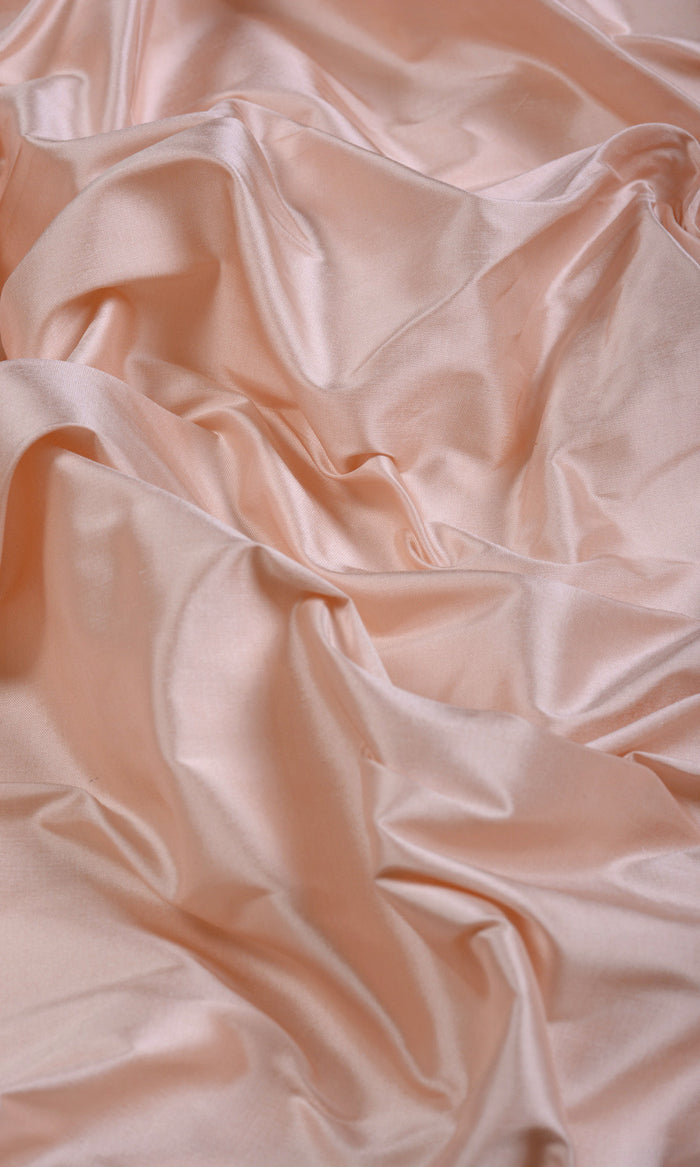 Shantung Silk Home Textile Fabric Material By the Metre (Blush Pink/ Peach)