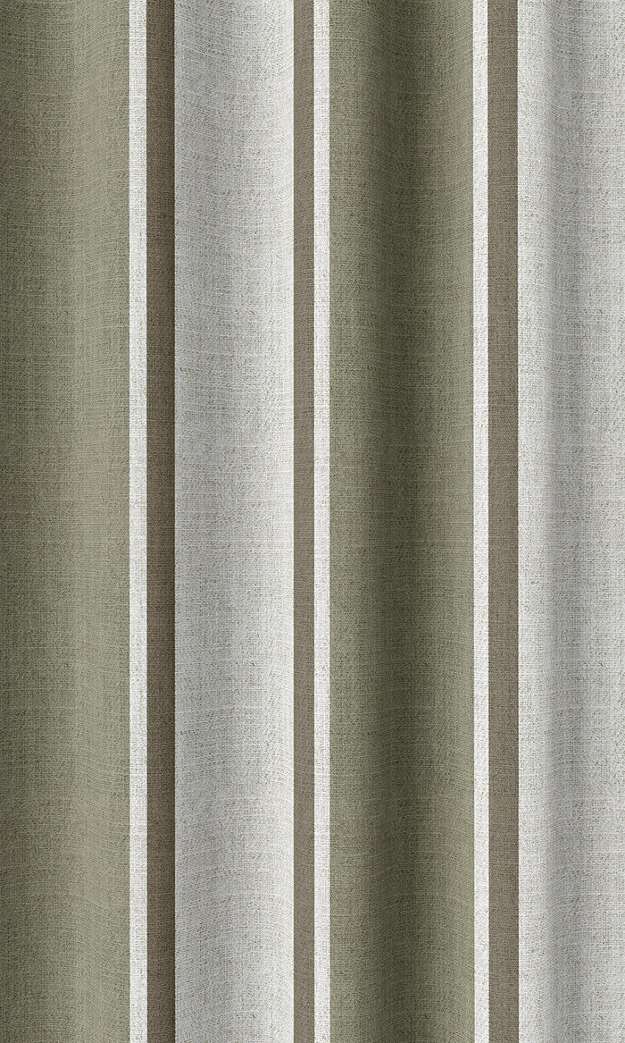 Striped Curtains (Green/ Brown)