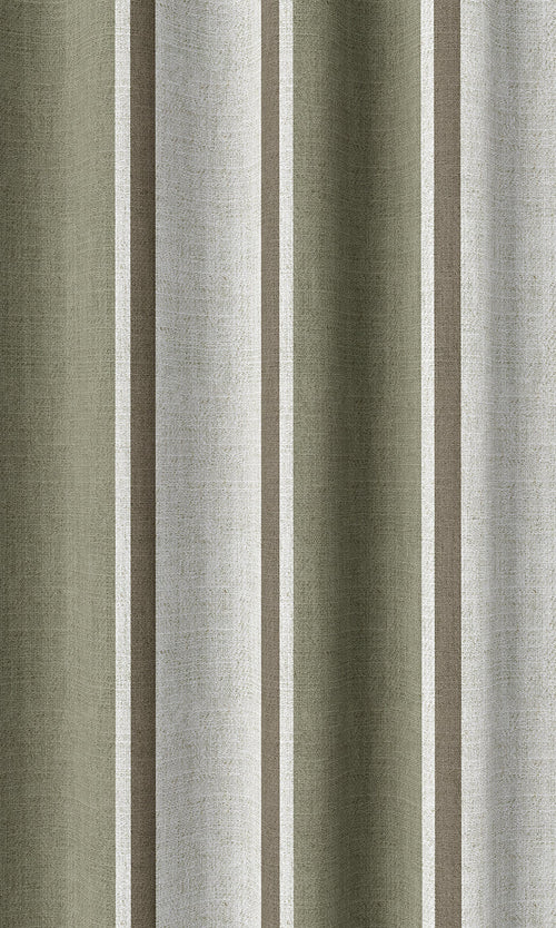 Striped Curtains (Green/ Brown)