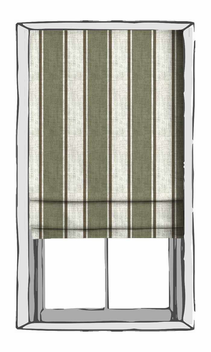 Striped Curtains (Green/ Brown) Extra Long Short Wide