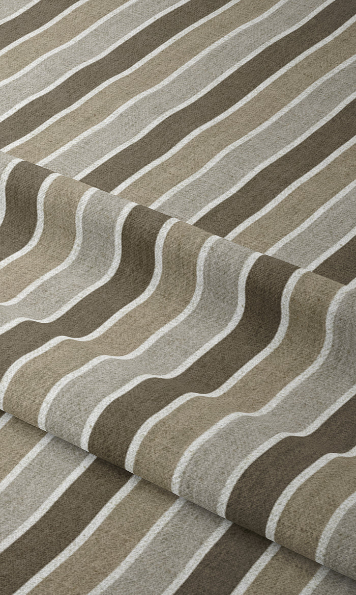 Striped Window Treatments Fabric By the Metre (Beige/ Brown/ Grey)