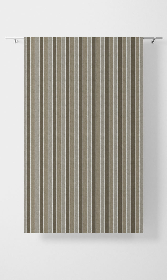 Striped Home Textile Fabric Material By the Metre (Beige/ Brown/ Grey)