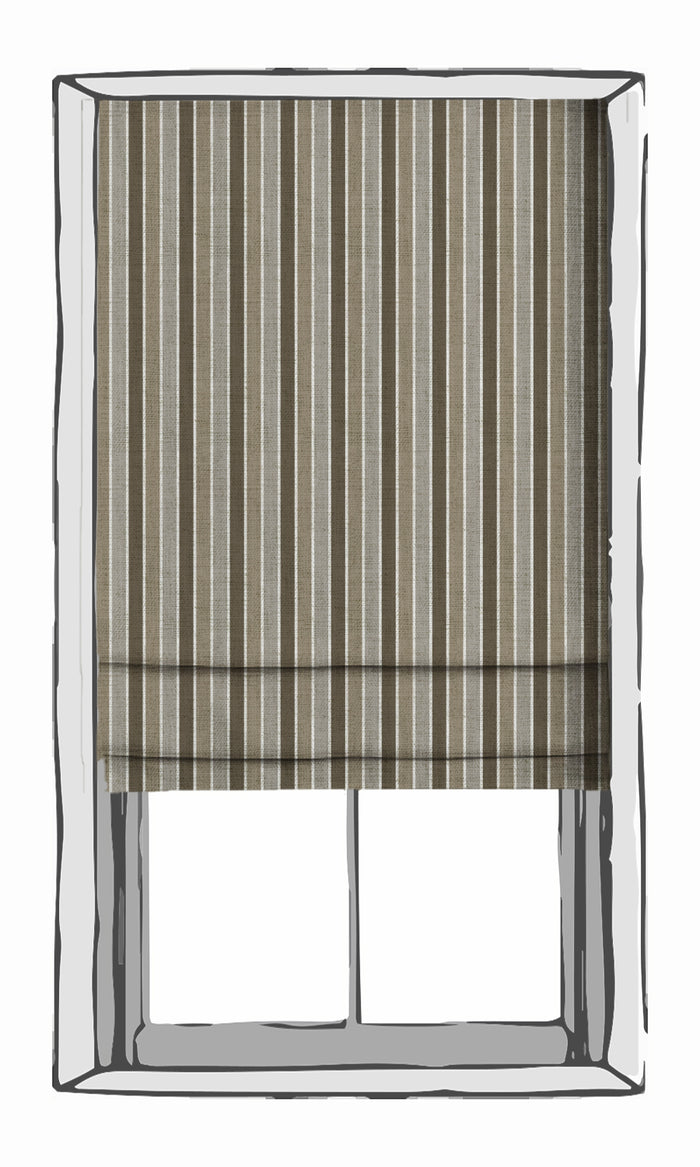 Striped Fabric Material By the Metre (Beige/ Brown/ Grey)