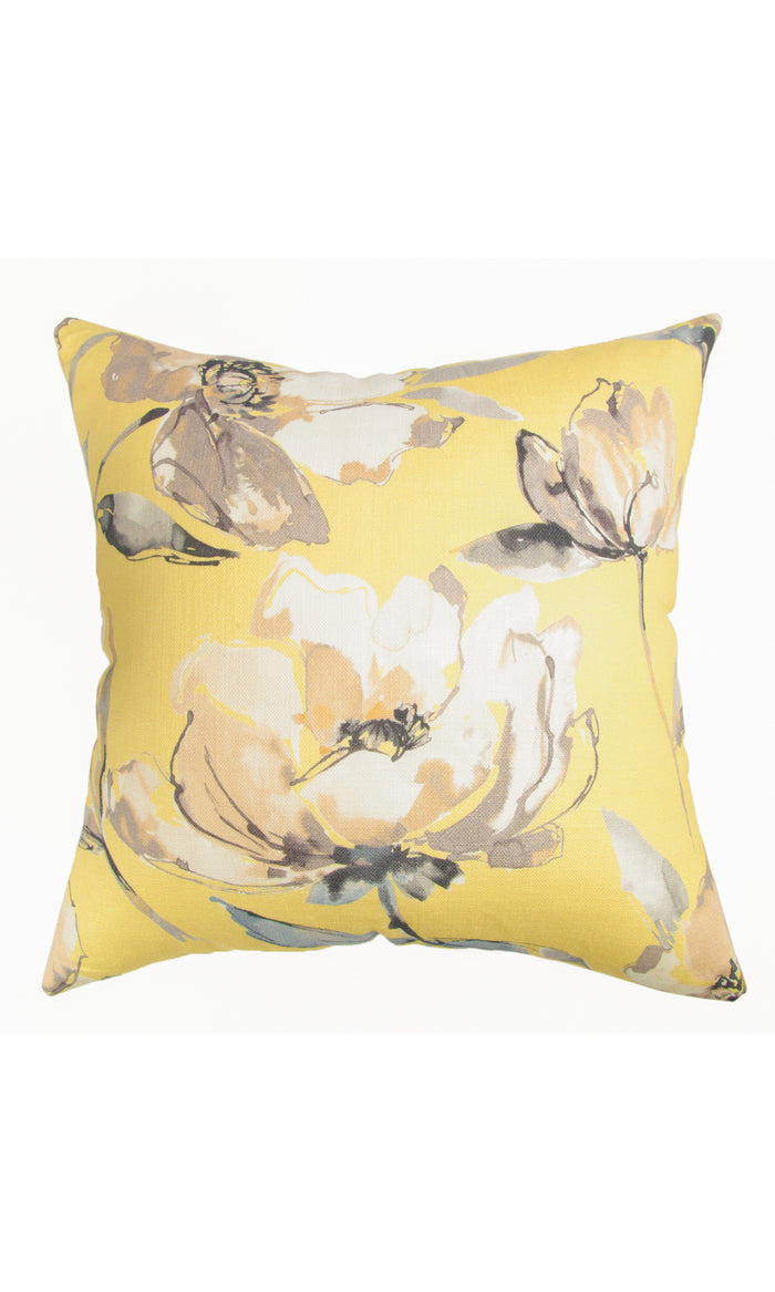 Floral Cotton Curtains / Drapes / Window Drapery Panels (Yellow)