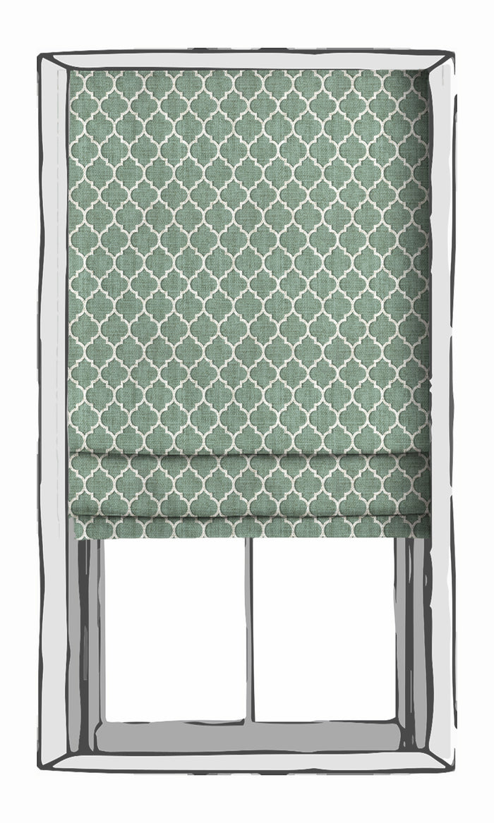 Trellis Tile Print Drapes (Blue/ White) Extra Long Short Wide