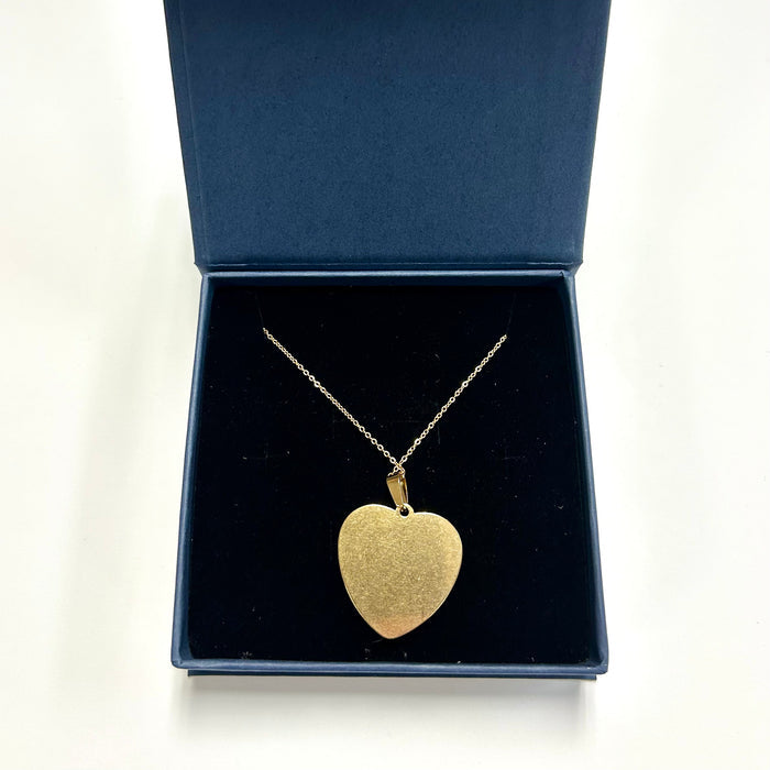 Baseball Seam Gold Heart Pendant Necklace