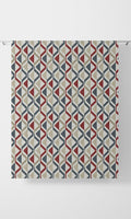 Zig-Zag Striped Home Décor Fabric By the Metre (Red/ Blue/ Beige)
