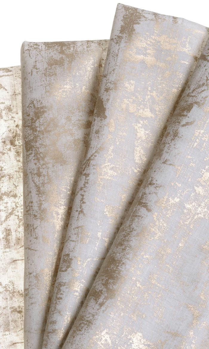 Sheer Drapes (White/ Metallic Golden)