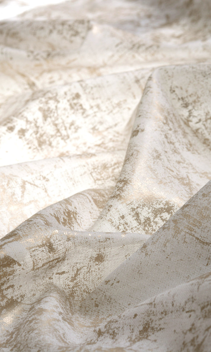 Sheer Drapes (White/ Metallic Golden) Extra Long Short Wide