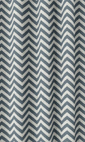 Chevron Print Drapery (Petrol Blue/ White)