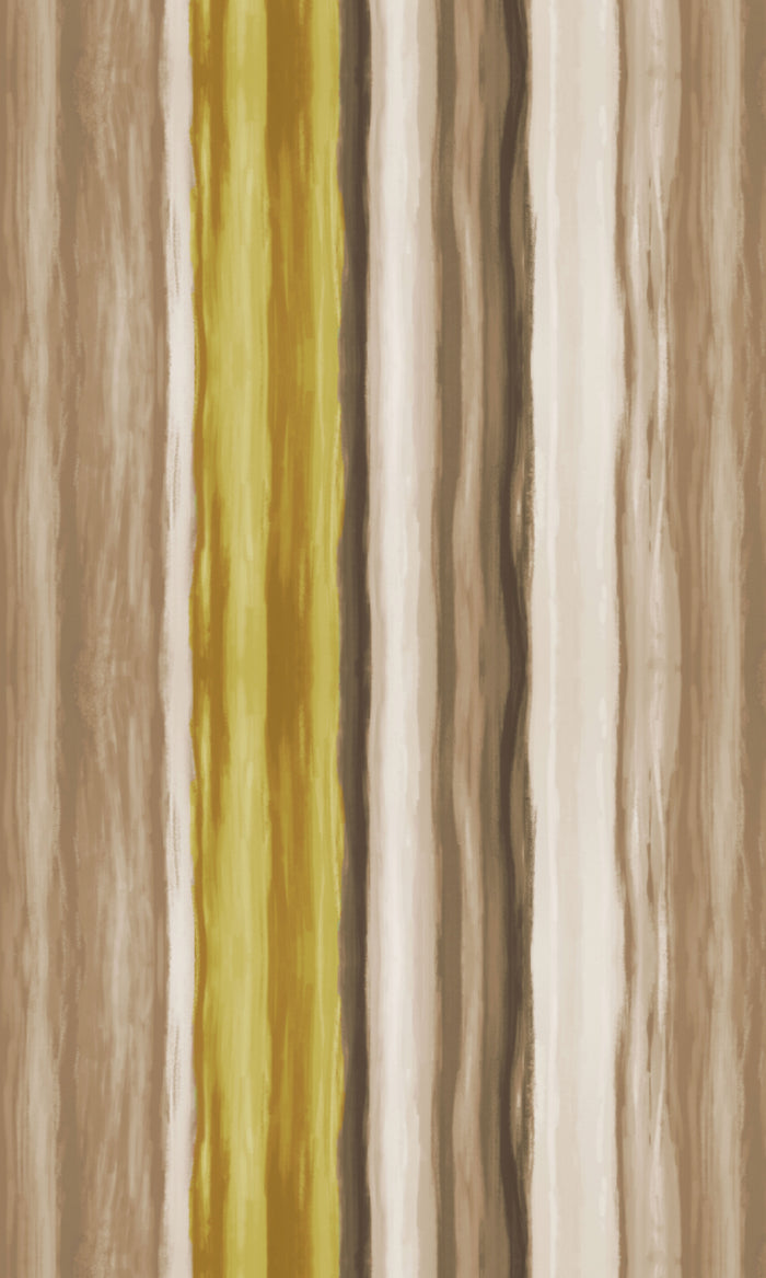 Room Darkening Striped Home Textile Fabric Material By the Metre (Yellow/ Brown)