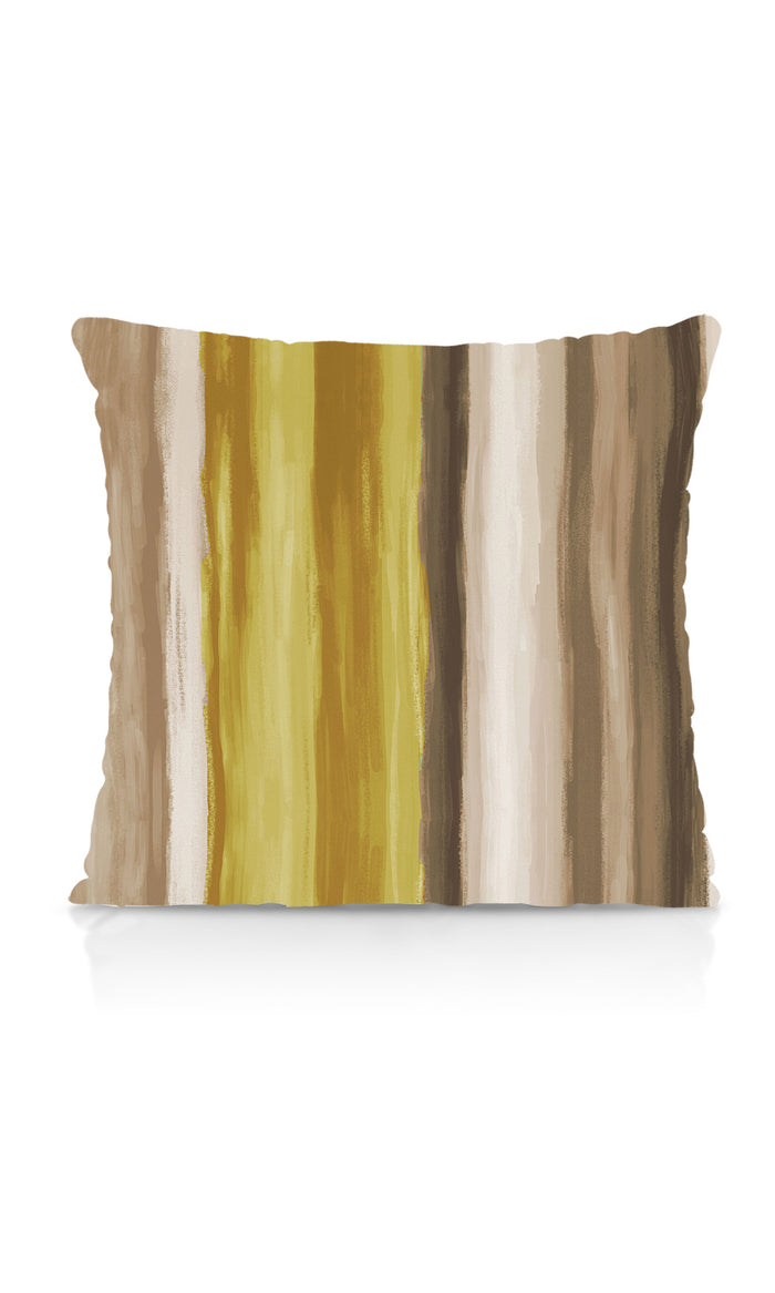 Room Darkening Striped Fabric Material By the Metre (Yellow/ Brown)