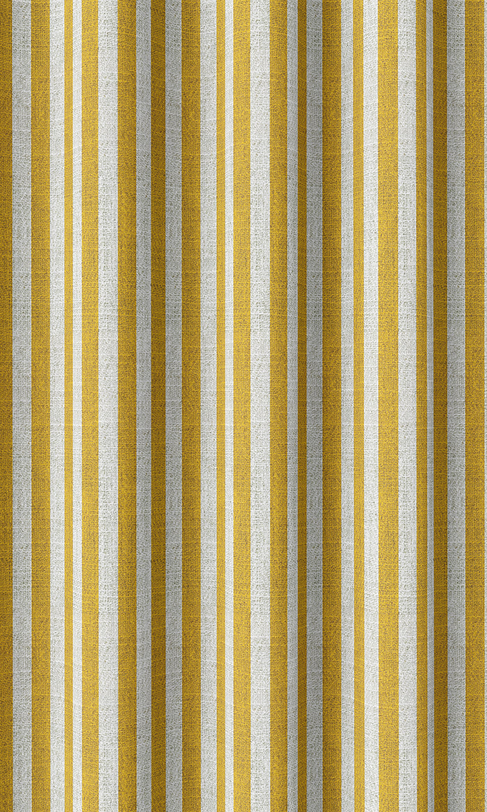 Modern Striped Curtains (Deep Yellow/ White)