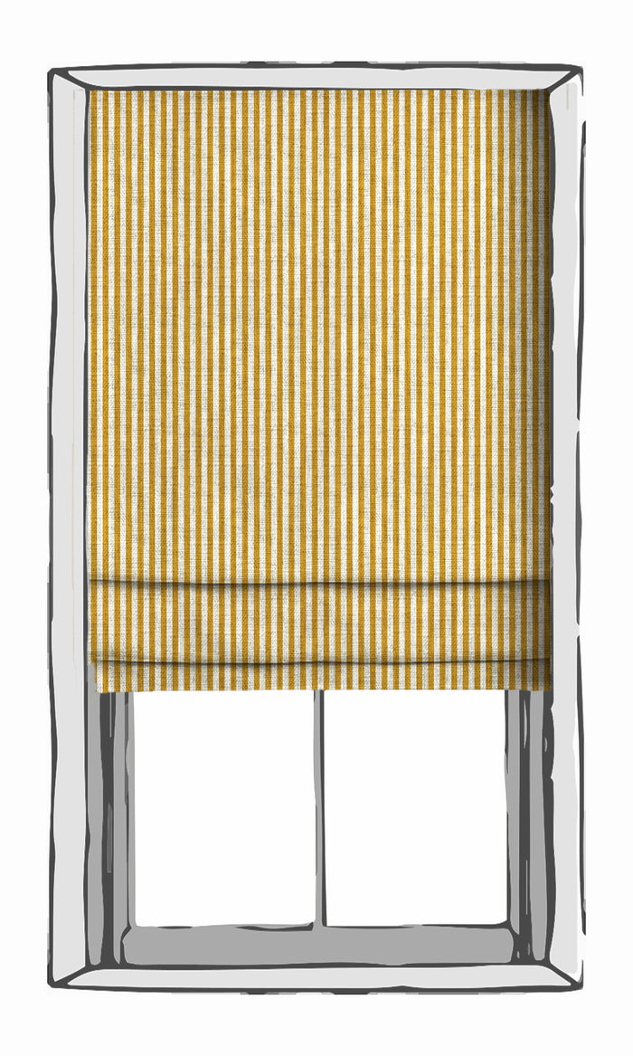 Modern Striped Curtains (Deep Yellow/ White) Extra Long Short Wide