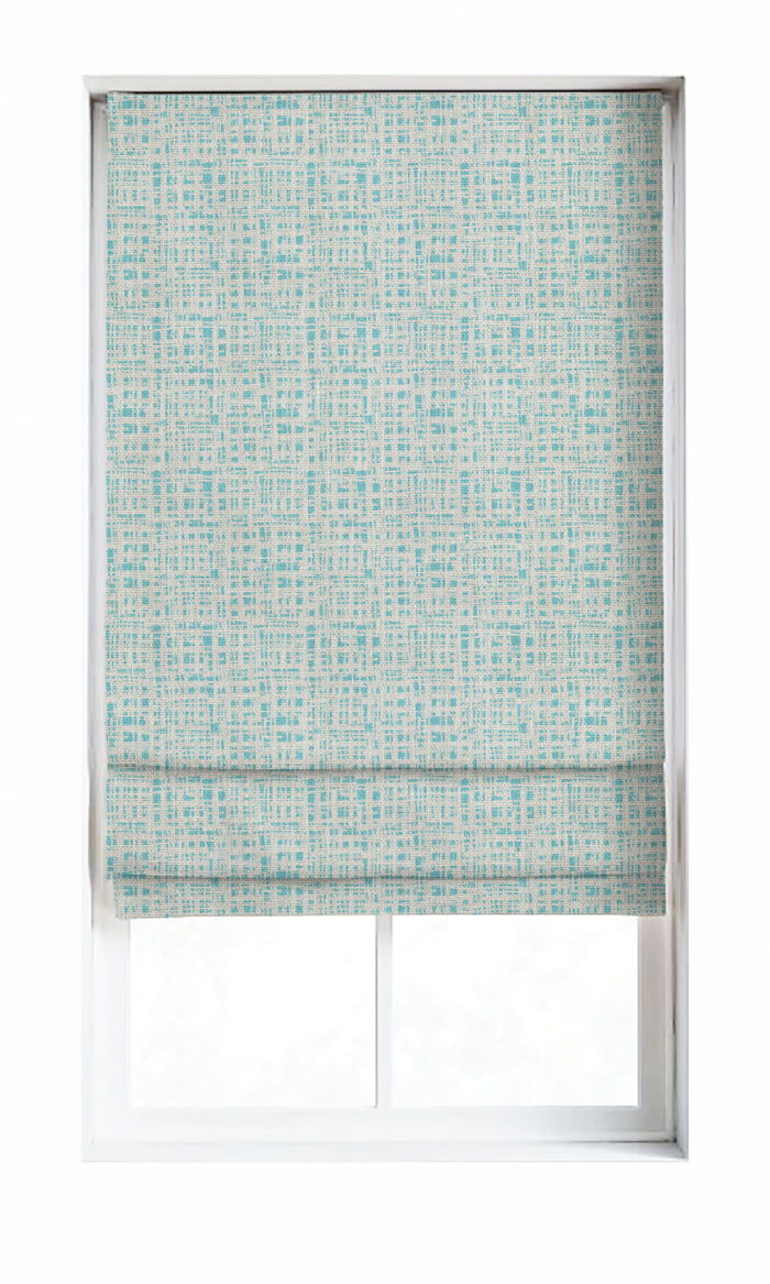 Abstract Print Window Treatments Fabric By the Metre (White/ Blue)