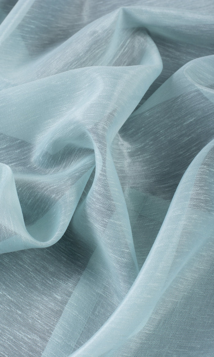 Textured Sheer/ Voile Home Décor Fabric By the Metre (Light Blue)
