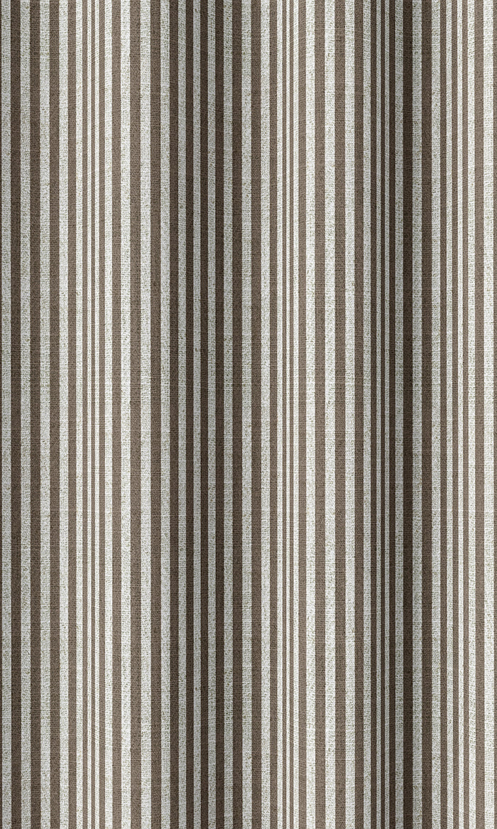 Modern Striped Print Drapery (Cedar Brown)