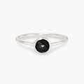 black onyx mini mood ring - sterling silver, black onyx gemstone