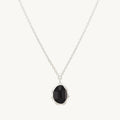 Black Onyx Mood Necklace Silver in sterling silver with black onyx