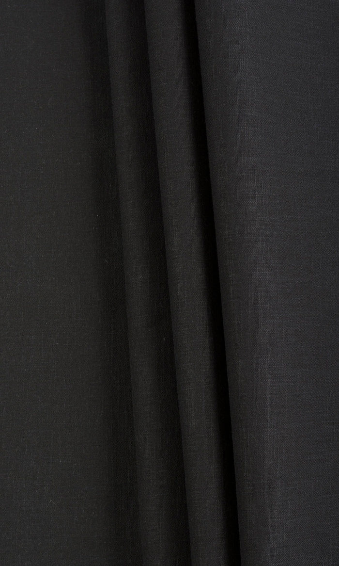 Poly-Cotton Curtains / Drapes / Window Drapery Panels (Charcoal)