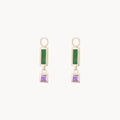 Blessings Abound Malachite Earring Charm in 10k yellow gold with malachite and amethyst gemstones