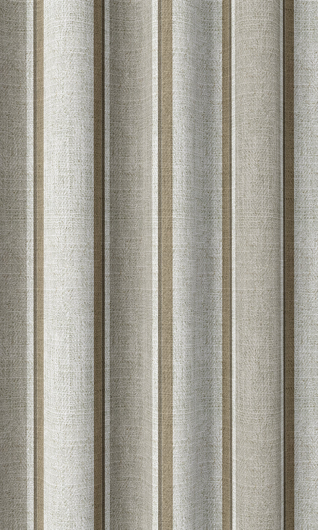 Striped Pinch Pleat, Rod Pocket, Eyelet Curtains (White/ Brown/ Beige)
