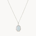 Blue Chalcedony Mood Necklace Silver in sterling silver with blue chalcedony