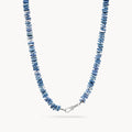 Blue Opal Bloom Beaded Necklace Silver in sterling silver with blue opal