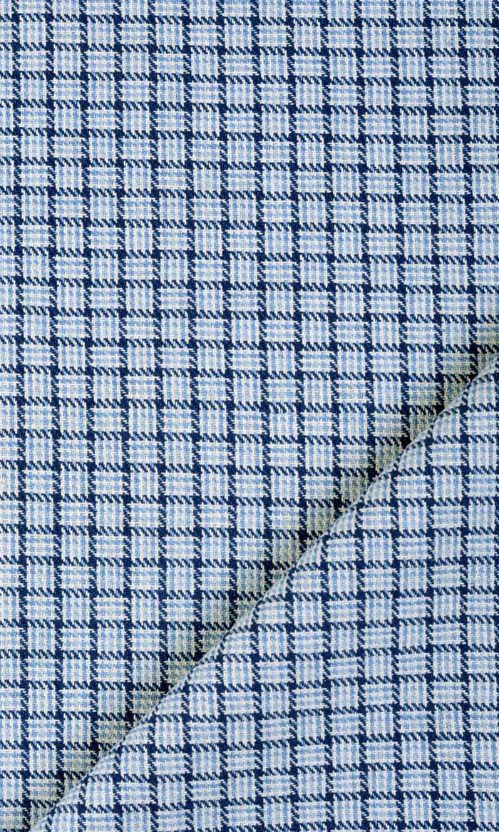 Basketweave Drapes for Living, Bedroom, Kitchen, Bathroom (Blue/ Sky Blue/ White)
