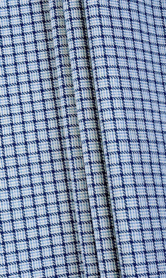Basketweave Pinch Pleat, Rod Pocket, Eyelet Curtains (Blue/ Sky Blue/ White)