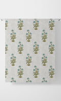 Modern Floral Home Décor Fabric By the Metre (Green/ Blue/ White)