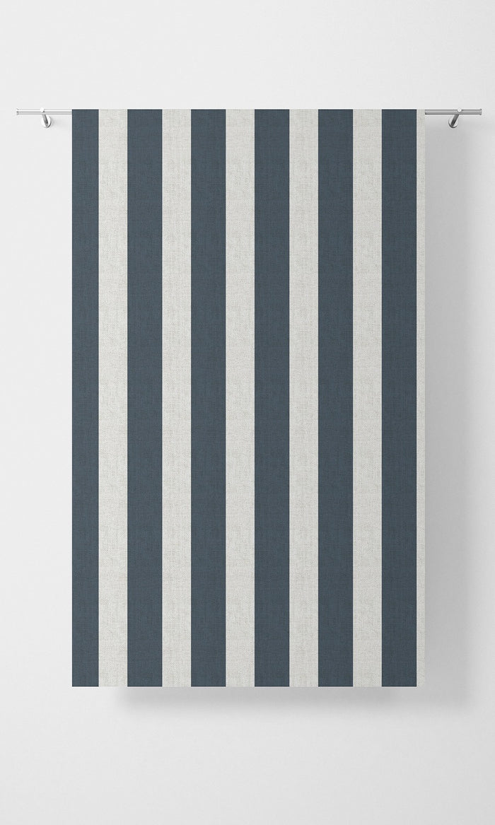 Modern Striped Print Window Treatments Fabric By the Metre (Slate Grey)