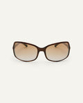 Face shot of Bonnie Clyde Body rounded square sunglasses in teal demi with brown lenses.