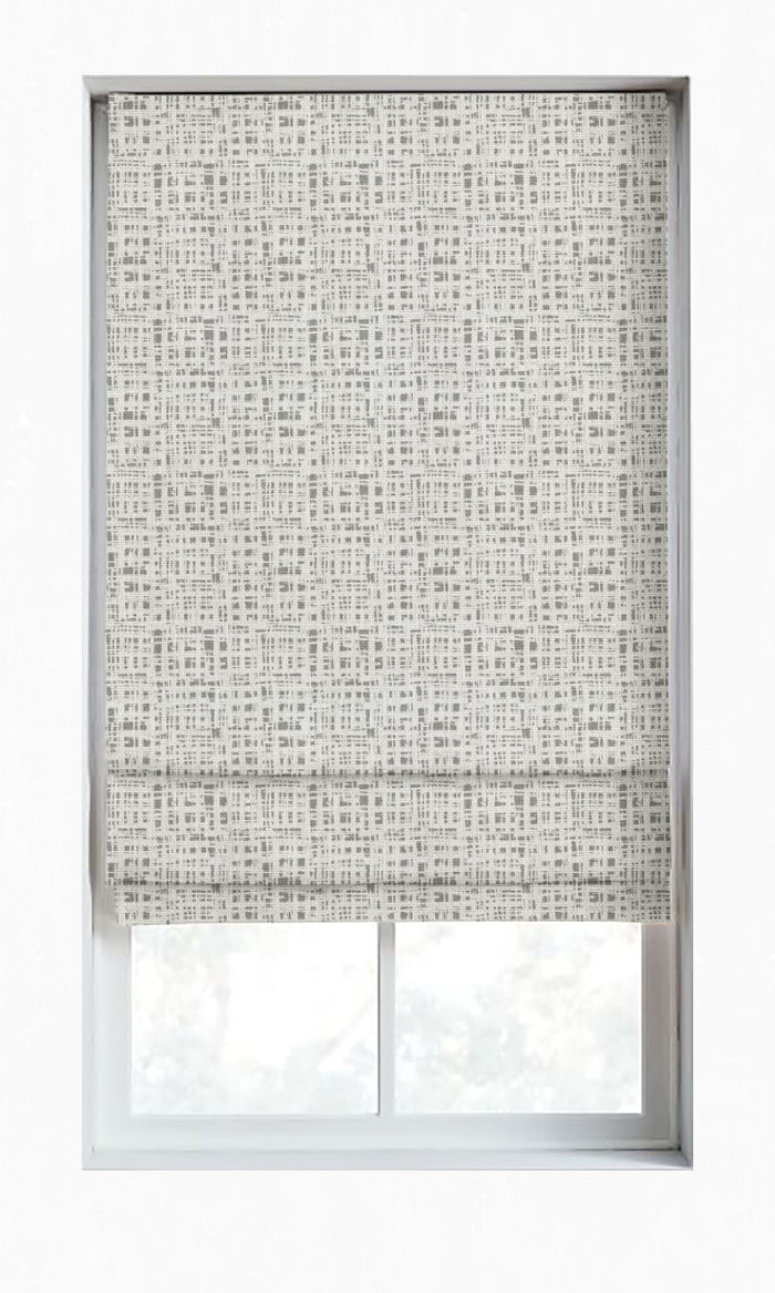Abstract Print Drapes for Living, Bedroom, Kitchen, Bathroom (White/ Pewter Grey)
