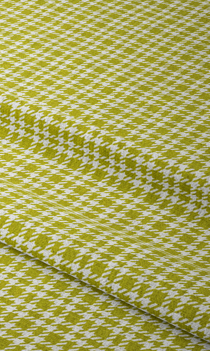 Check Patterned Pinch Pleat, Rod Pocket, Eyelet Curtains (Apple Green)