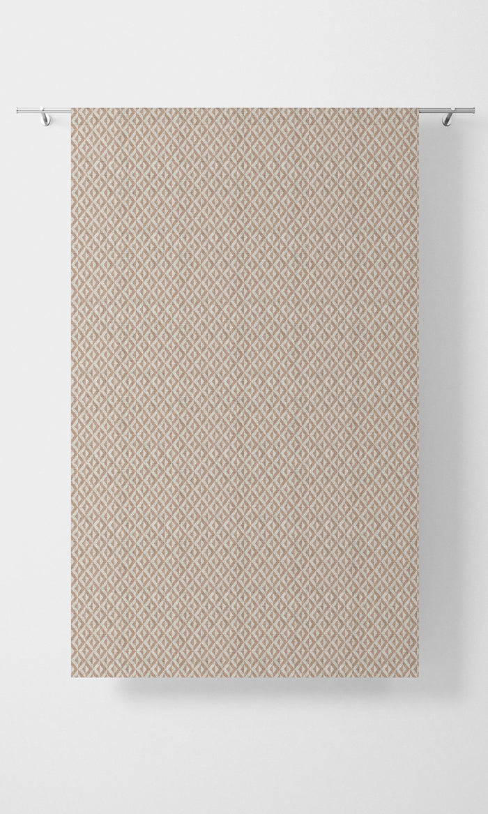 Geometric Print Home Textile Fabric Material By the Metre (Blush Pink/ White)