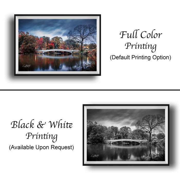 Bow Bridge Photo Print – Central Park Wall Art With Silky Smooth Water Effect