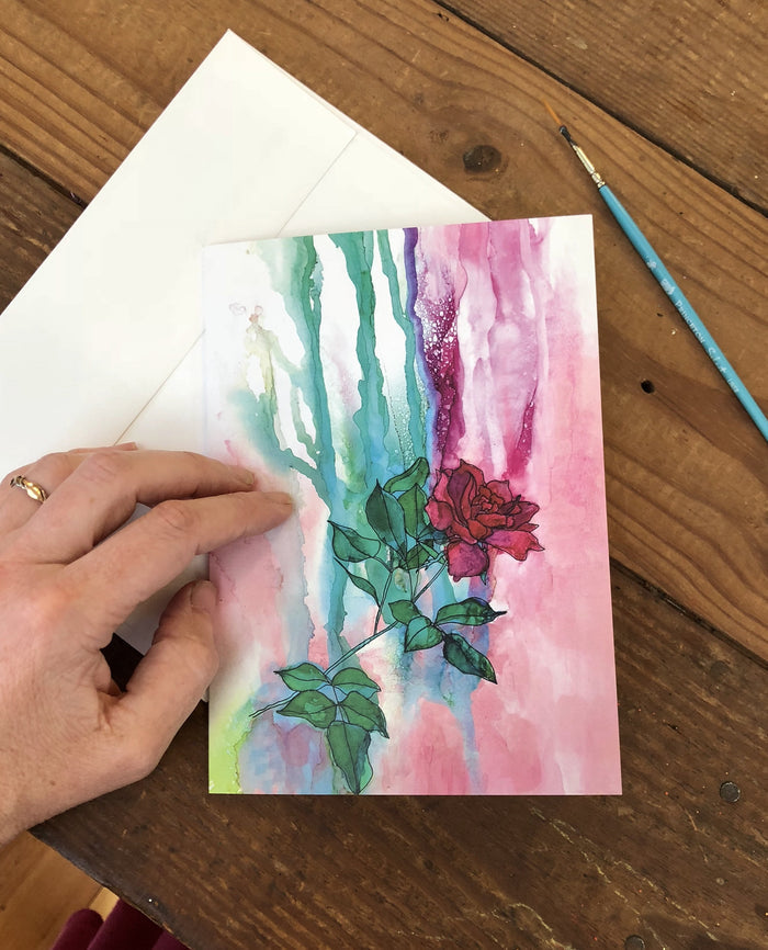 Box Set of 6 Greeting Cards: Cards, Thistles, Daylily, Rose, Magnolia,